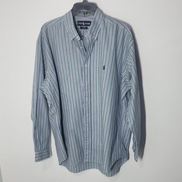 Ralph Lauren Men's Striped  ( green & purple ) Button Down Shirt - Picture 1 of 9